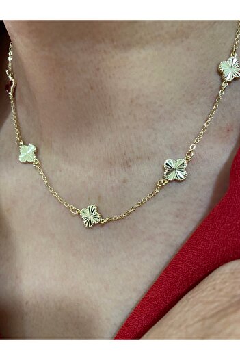 Passionis Jewelry MİNİMAL YONCA GOLD KOLYE BİLEKLİK