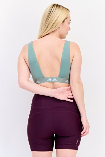adidas Women Non Padded Brand Logo Training Sport Bra, Mint Green