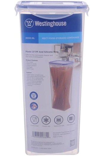 Westinghouse 2.0L Tall Rectangular Food Storage Box | BPA-Free Plastic | Airtight Lid | Ideal for Gr