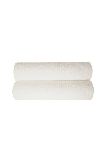 Trident 2Piece 100 Cotton 500 GSM Plush Towel Set White 70x140cm