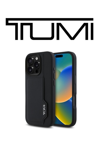 TUMI TUMI Genuine French Design Leather Back Case with Card Holder for iPhone 16 Pro - by CG Mobile