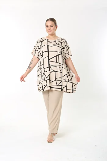 XL Modam Women's Plus Size Tunic Pants Set