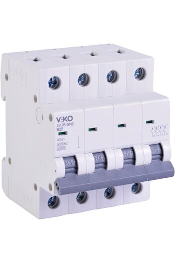 STOREMAX صمام حماية أوتوماتيكي 4VTB-4B25 من سيلبيوست، 4.5 كيلو أمبير، نوع B، 4 أقطاب، 25 أمبير، عصري 266450