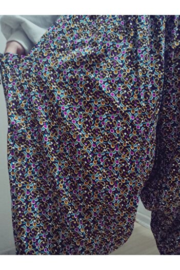 hoaryage Viscose Print Fabric Floral Print Baggy with Pockets 100% Cotton