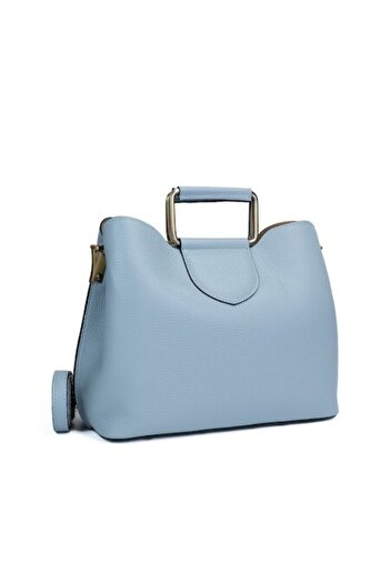 OEM Premium Leather Handbag, Lora, Light Blue