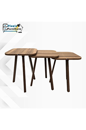 PixelsFurniture Pixel Furniture 3 Piece Square Turkish Coffee and Tea Table Set