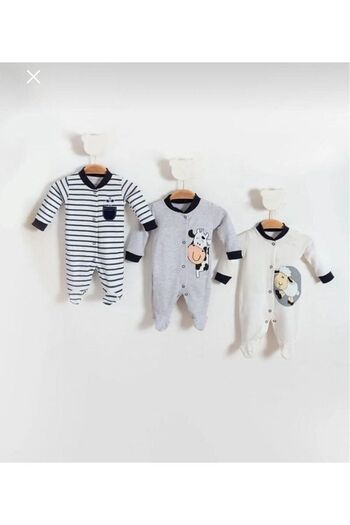 yuga kids 3-Piece Cotton Baby Romper Set