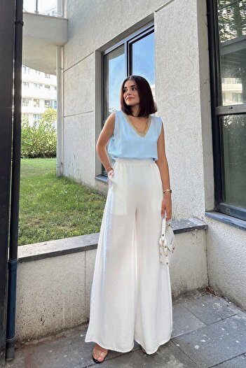 NEW LAVİVA Women's White Trousers - 700-3391
