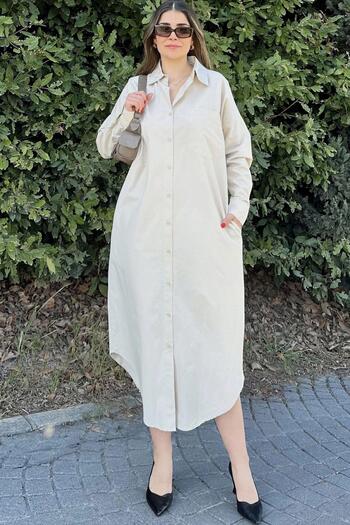 NEW LAVİVA Women's Ecru Dress - 700-3555