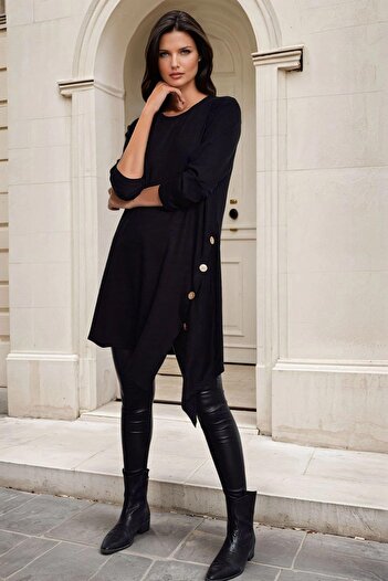 NEW LAVİVA Women's Black Tunic - 700-K4593
