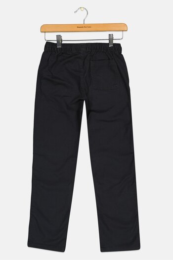 GAP Kids Boy Plain Drawstring Chino Pants, Black