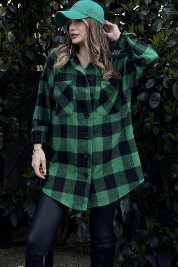 NEW LAVİVA Cămașă verde pentru femei - 700-3539