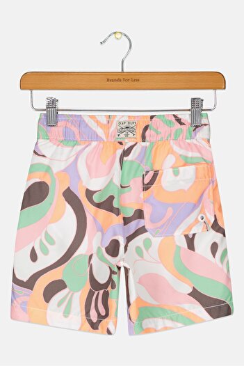 GAP Kids Boy Allover Print Drawsting Basic Shorts, Multicolor