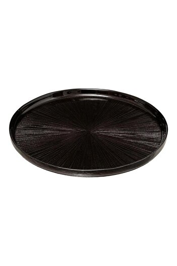 Generic Secret de Gourmet Elegant Round Shaped Glass Astra Dinner Plate Black 28cm