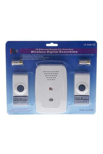 Generic Roule Customisable 16 Tunes Wireless Battery Powered Digital Door Bell Chime White