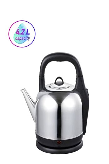 JANO Stainless Steel Electric Kettle – 4.2L, 2000W, Silver – Cordless with Auto Shut-Off