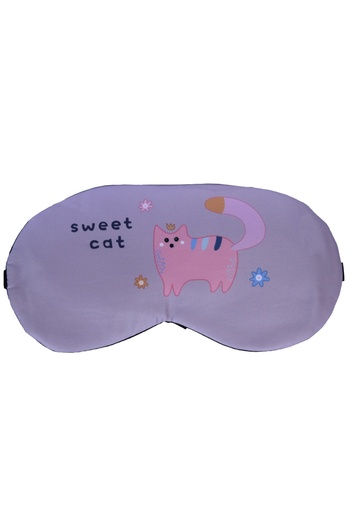 PUFO Sleeping or travel mask, with removable gel, Pufo Sweet Cat, 19 cm, pink
