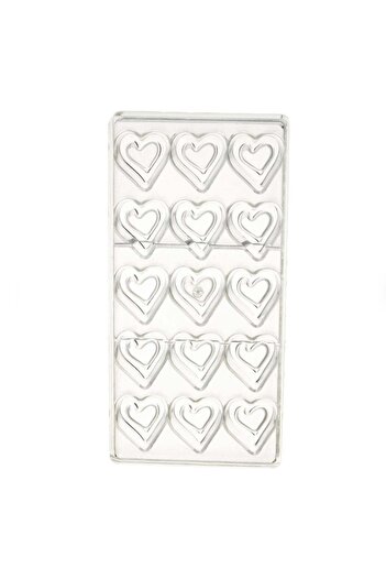 PUFO Muffin mold with cavities for preparing chocolate for tarts, cakes, cakes, in the shape of a heart