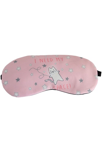 PUFO Sleeping or travel mask, with removable gel, Pufo Need Space, 19 cm, pink