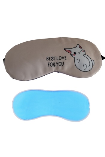 PUFO Sleeping or travel mask, with removable gel, Pufo Kitty Love, 19 cm, pink