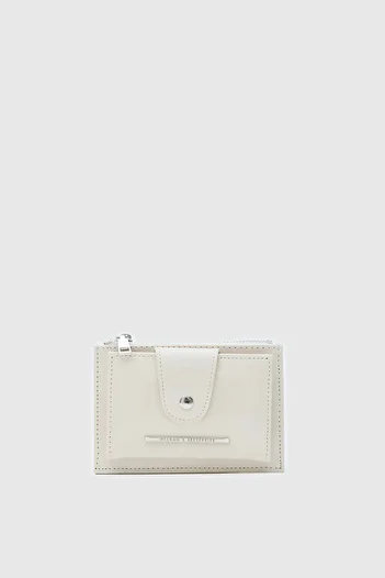 Honorius Women's Medium Size Patent Leather Wallet Handbag Card Holder Cream