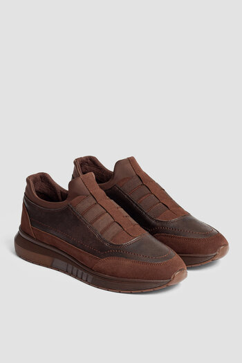 KİNGLE Brown Color Orthopedic Sole Sports Daily Casual Men's Shoes 5345K