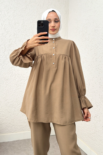 ALLMİRA FASHION Button and Sleeve Drawstring Detailed Double Suit