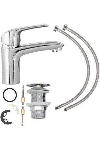 Reef Modern Bathroom Basin Mixer Tap, Chrome Finish, Single Lever, Mixer Iris-01, Stylish & Durable