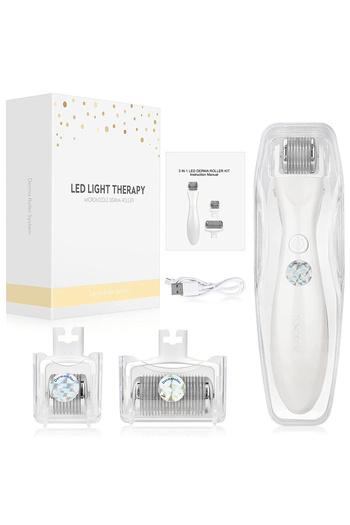 Influential Tech Professional Mesotherapy Roller, 540 Needles, 3 Heads, LED Light, Skin Rejuvenation, 500mAh