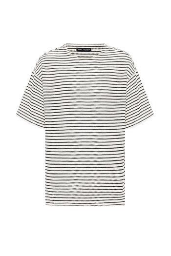VAMOSCLO Ριγέ Oversize Πλεκτό T-Shirt Μαύρο