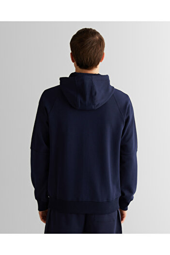 Gant Men's Navy Blue Regular Fit Hooded Sweatshirt