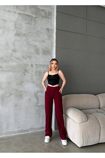 RPT MODA High Waist Palazzo Pants with Stitched Front Lycra