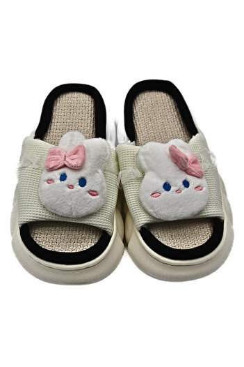 Generic Papuci de casă antiderapanți Cloud Kitty cu margine și talpă din spumă foarte ușoară, albi, 36-37