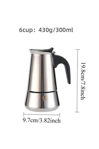 Choice 300ml Coffee Pot Stainless Steel Moka Pot Italian Coffee Maker 9 cup 15 OZ Stovetop Espresso Maker f