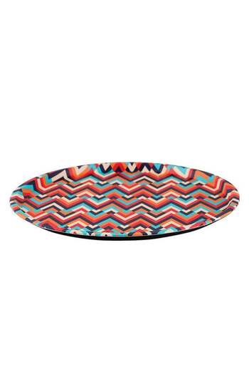 ROYALFORD Round Leather Tray Elegant And Sleek Design Multicolor 35.0cm