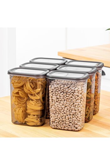 UnicUtil Set of 6 food containers, UniqueUtil, Durable Premium, Anthracite