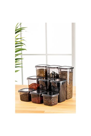 UnicUtil Set of 9 food containers, UnicUtil, Premium Sturdy, Anthracite