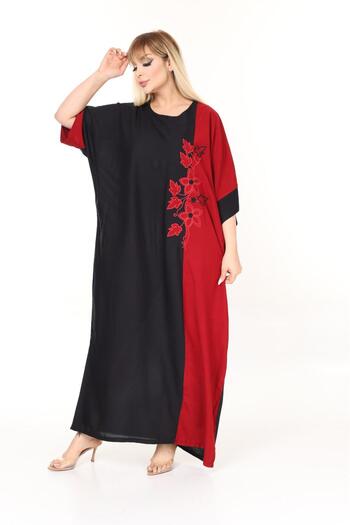 mervemoda Καλοκαιρινό υφαντό φόρεμα μεγάλου μεγέθους