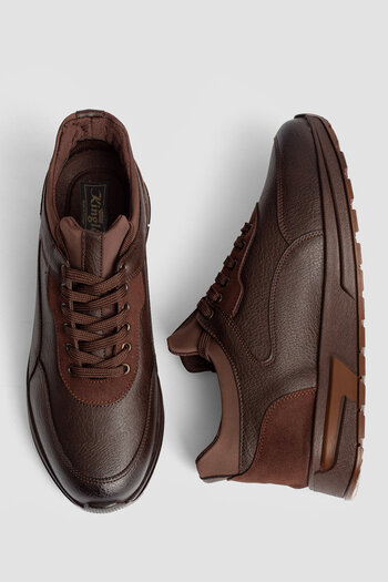 KİNGLE Brown Orthopedic Sole Sports Daily Casual Men's Shoes 5375K