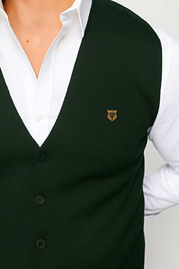 Desen Triko Men's Slim Knitwear Plain Vest Nefti