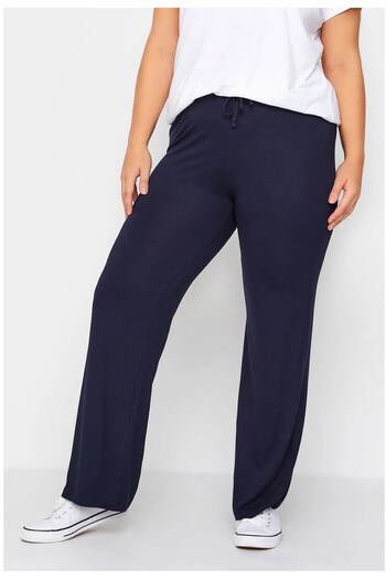 Sevda Kılınç Plus Size Dark Blue Wide Leg Pants