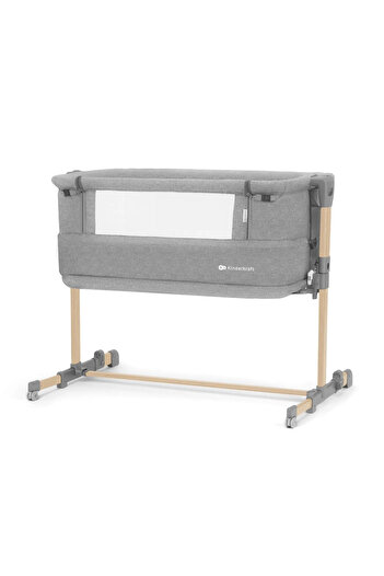 Kinderkraft BABY Crib, KINDERKRAFT NESTE GROW, LIGHT GREY WOOD