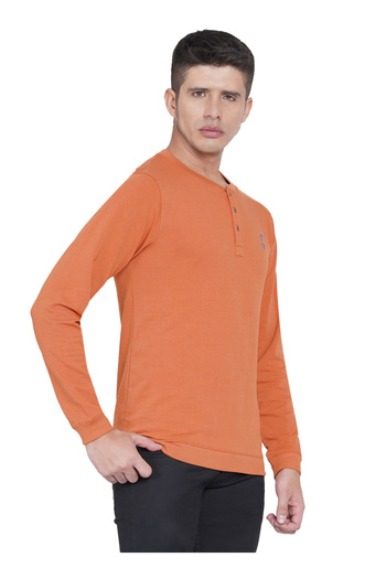 LAUREN SMITH Men’s Lycra Looper Buttoned T-Shirt–Full Sleeve Cotton Elastane Blend