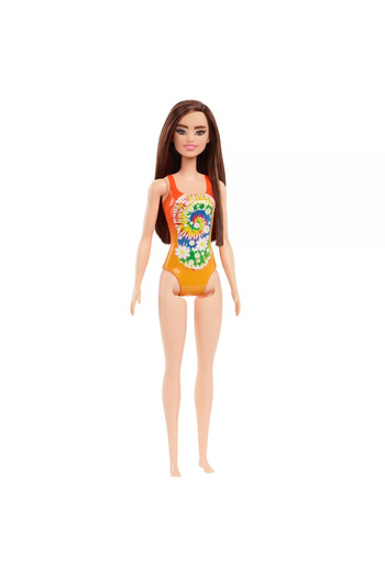 Matell SATIN BARBIE DOLL WITH ORANGE SWIMSUIT