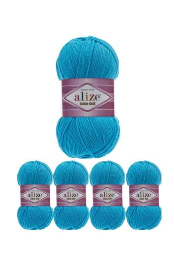 Alize Original Turkish Alize Cotton Gold Threads, 5 Pieces