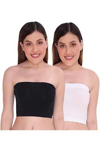 Glamroot Non Padded Strapless Tube Bra For Women, Free Size (Pack Of 2)