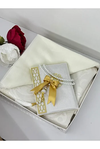 Markapolin Dowry Gift Luxury Prayer Rug Set – Yasin, Prayer Beads, Headscarf