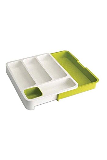 Generic Drawer Store With Cutlery Tray White/Green 29.2x6.2x38.3cm