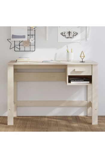 vidaxl Desk HAMAR Honey Brown 110x40x75 cm Solid Wood Pine