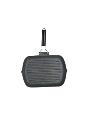 Generic PARFAIT Marble Coated Foldable Non-Stick Grill Pan Dark Grey and Black XB-40534